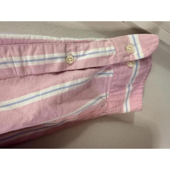 Ralph Lauren Classic Fit Pink Striped Button Down Shirt Men’s Size 18 XL - Picture 5 of 6
